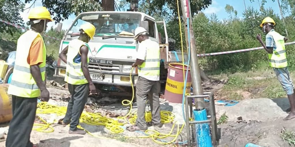 Water drilling in Uganda
