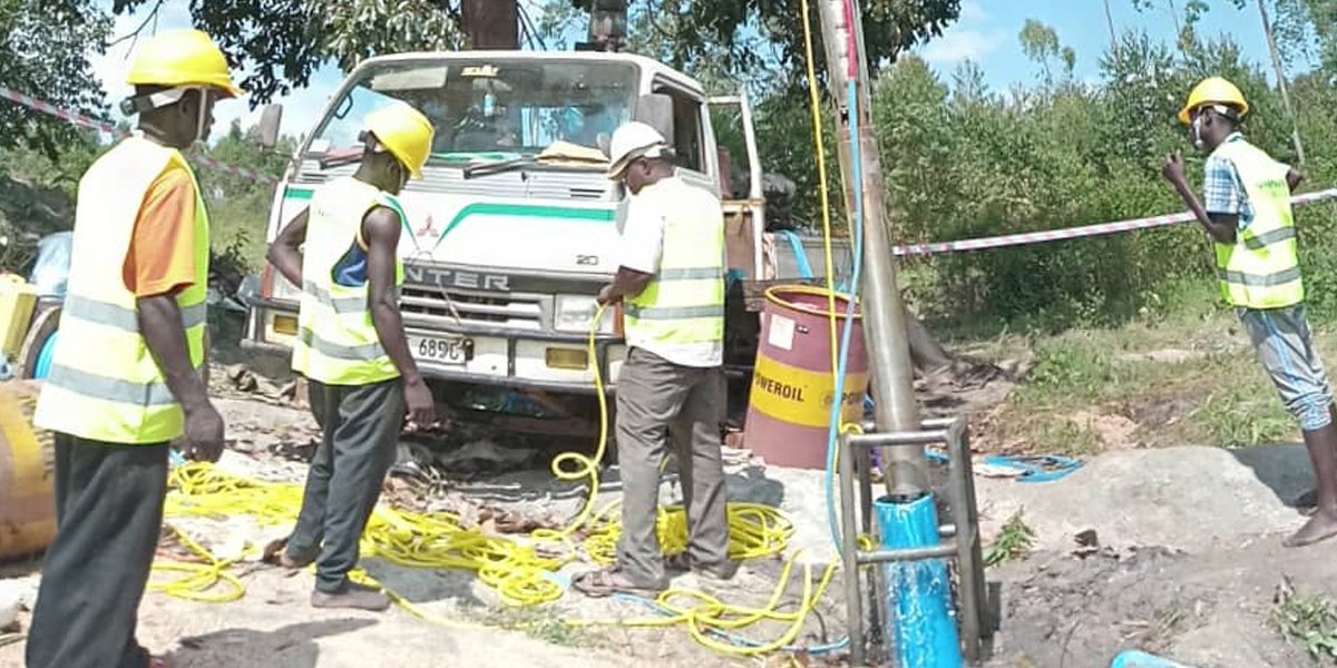 Water drilling in Uganda